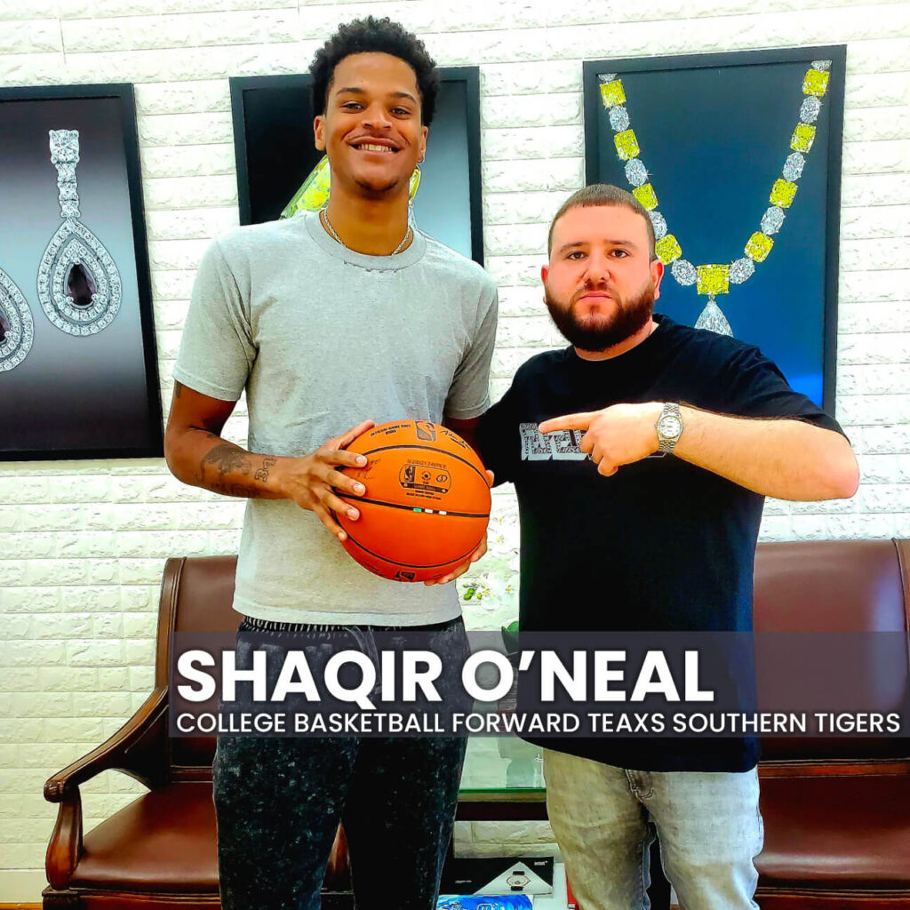 SHAQIR O'NEAL is a college basektball forward for the Texas Sothern Tigers.